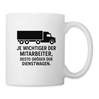 Je wichtiger der Mitarbeiter LKW Fahrer - Tasse - Weiß - Rechts