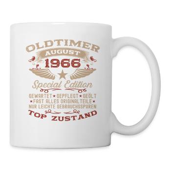 60. Geburtstag Oldtimer August Jahrgang 1966 - Tasse - Weiß - Rechts
