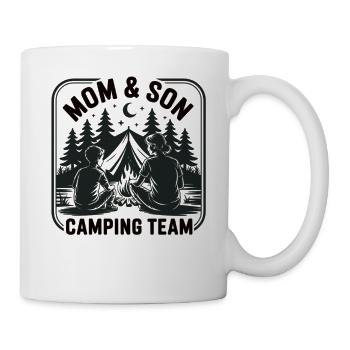 Maman et fils – Chemise de l’équipe de camping - Mug blanc - blanc - Droite