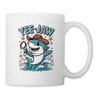 Yee Jaw Lustiger Hai - Tasse - Weiß - Rechts