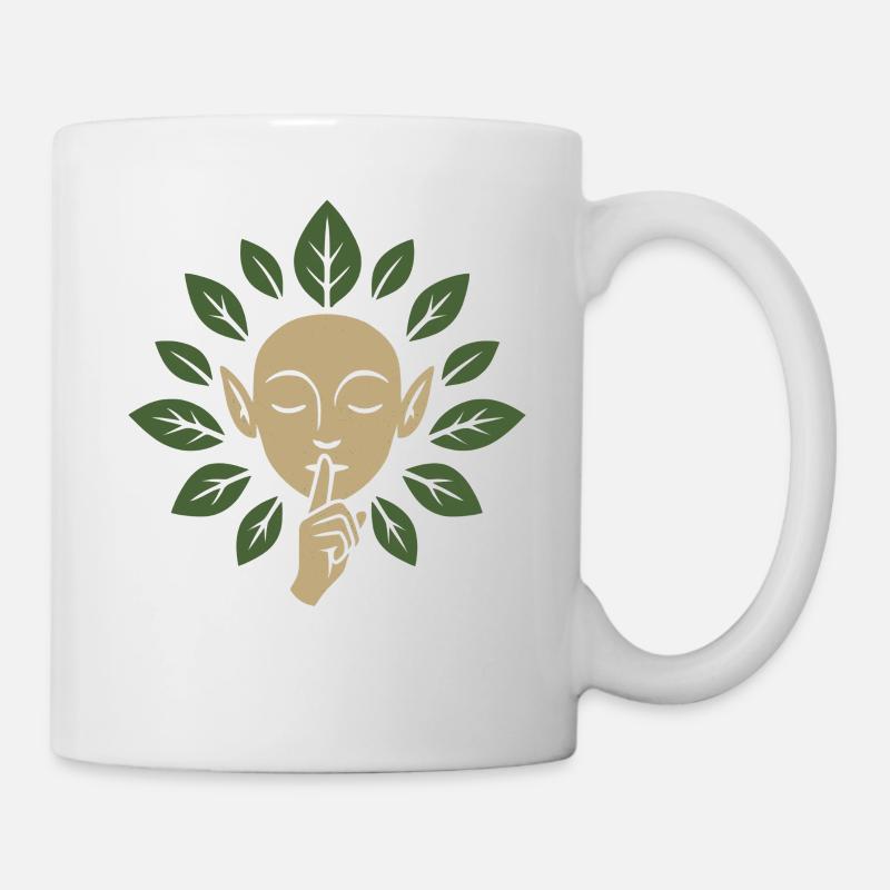 Elfenstille Mit Blättern Umgeben - Tasse - Weiß