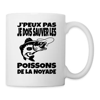 J’peux pas je dois sauver les poissons - Mug blanc - blanc - Droite