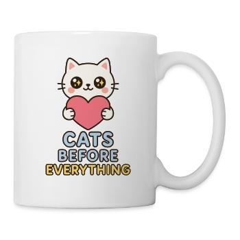 Les chats d’abord, tout le reste plus tard - Mug blanc - blanc - Droite