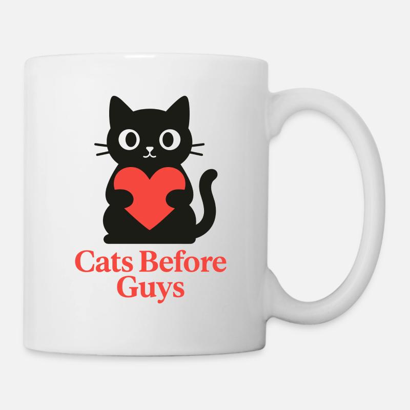 Katzenliebe vor Männerkram - Tasse - Weiß