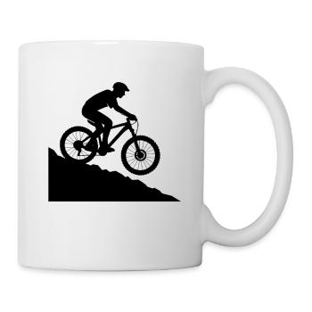 Downhill-Action im Wald - Tasse - Weiß - Rechts