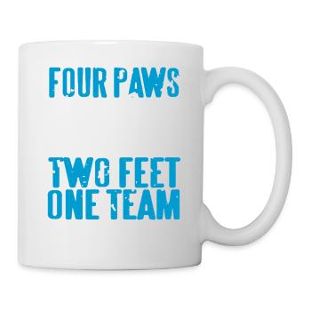 Quatre pattes Deux pieds Une équipe Chien Sport Lien Unité - Mug blanc - blanc - Droite