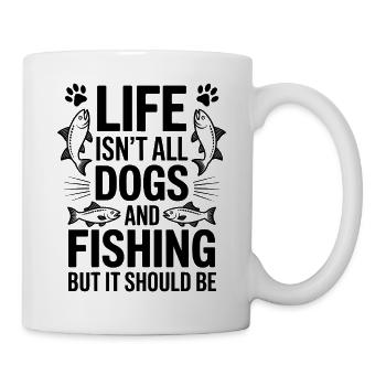 Fishing Saying Fishing Dogs Funny Angler Gift - Mug - white - Right