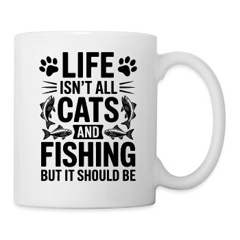 Fishing Saying Fishing Cat Funny Angler Gift - Mug - white - Right