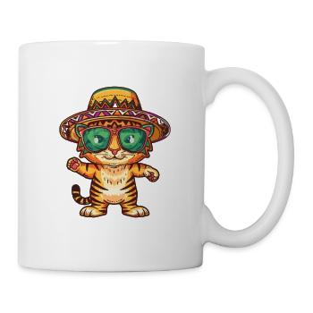Tiger Comic Funny Sombrero - Mug - white - Right