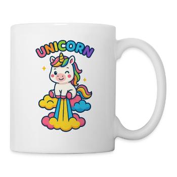 Licorne arc-en-ciel sur les nuages - Mug blanc - blanc - Droite
