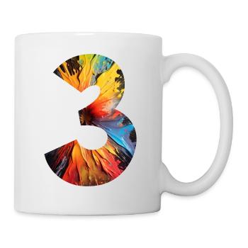 NUMMER 3 JAHRE 3. GEBURTSTAG - Tasse - Weiß - Rechts