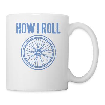 Comment je roule drôle cycliste roue vie jeu de mots citation - Mug blanc - blanc - Droite