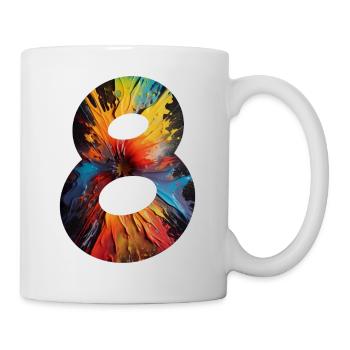 NUMMER 8 JAHRE 8. GEBURTSTAG - Tasse - Weiß - Rechts