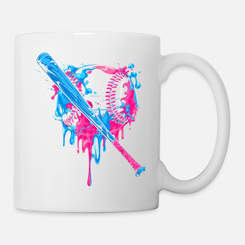Vibrant baseball heart splash design - Mug - white