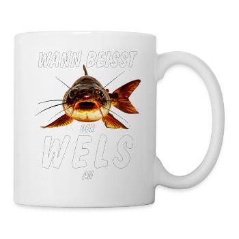 WANN BEISST DER WELS AN - Tasse - Weiß - Rechts