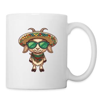 Bergziege Comic Lustig Sombrero - Tasse - Weiß - Rechts