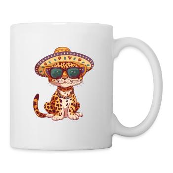 Leopard Comic Lustig Sombrero - Tasse - Weiß - Rechts