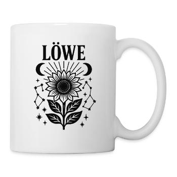 Löwe Sonnenblume Sternzeichen - Tasse - Weiß - Rechts