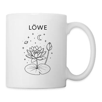 Löwe Sternzeichen mit Sonnenblume - Tasse - Weiß - Rechts