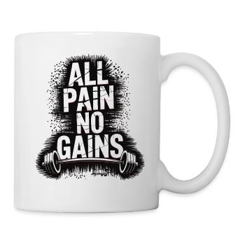 Chemise de fitness – motif All Pain No Gains - Mug blanc - blanc - Droite