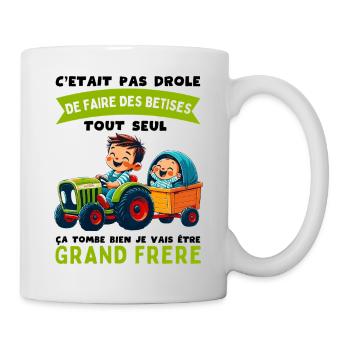 Grand Frère Annonce Grossesse Cadeau Naissance - Mug blanc - blanc - Droite