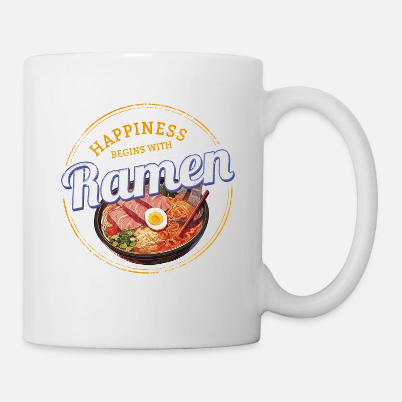 Ramen Noodle Soup Vintage Japan Retro Soup Design - Mug - white