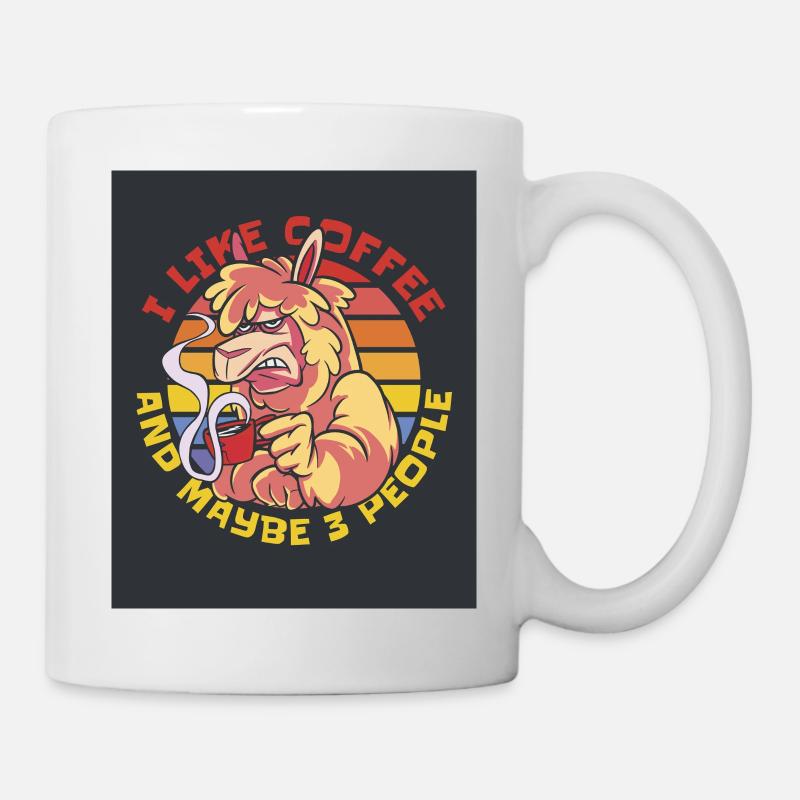 16992 GrumpyAlpakaTshirt PR - Tasse - Weiß