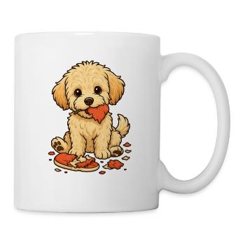 Naughty Maltipoo with chewed slippers - Mug - white - Right