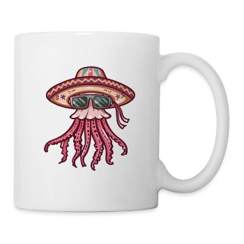 Qualle Lustig Sombrero - Tasse - Weiß - Rechts