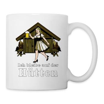 Je loge à la cabane du randonneur - Mug blanc - blanc - Droite