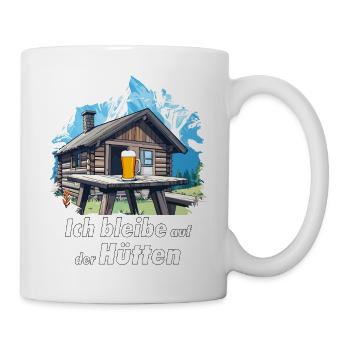 Je loge à la cabane du randonneur - Mug blanc - blanc - Droite