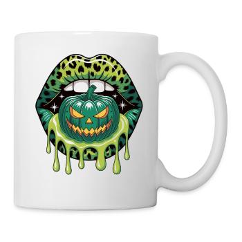 Leopard Lips & Pumpkin – Halloween - Mug - white - Right