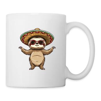 Faultier Lustig Sombrero - Tasse - Weiß - Rechts