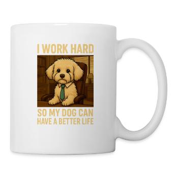 Je travaille dur pour mon chien – Maltipoo Büro Design - Mug blanc - blanc - Droite