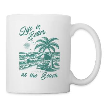 Life is Better at the Beach Sommerurlaub Vintage - Tasse - Weiß - Rechts