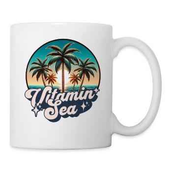 Vitamin Sea Palmen Retro Sommer Strandurlaub - Tasse - Weiß - Rechts