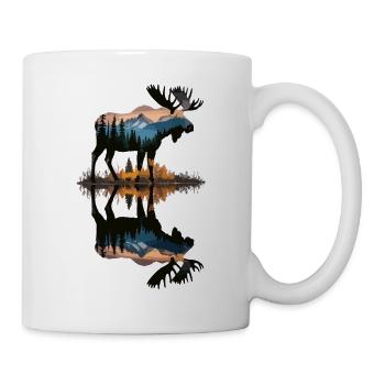 In the tranquility of nature: Moose by the water - Mug - white - Right
