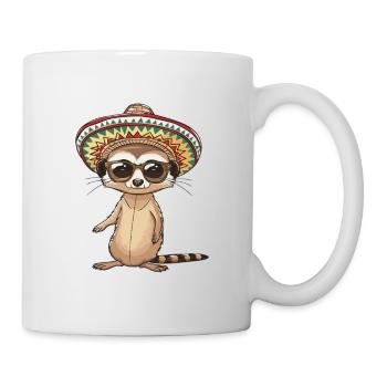 Meerkat Funny Sombrero - Mug - white - Right