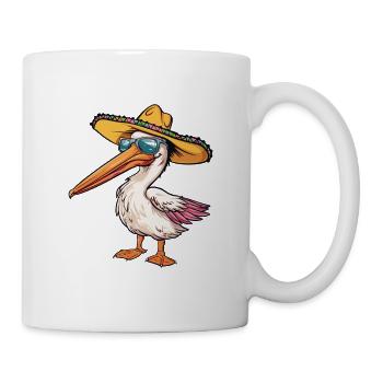Pélican oiseau Drôle Sombrero - Mug blanc - blanc - Droite