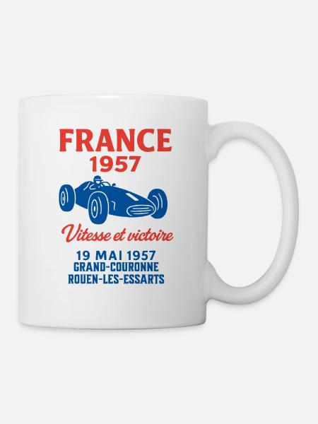 France 1957 | Retro Rennkultur - Tasse - Weiß