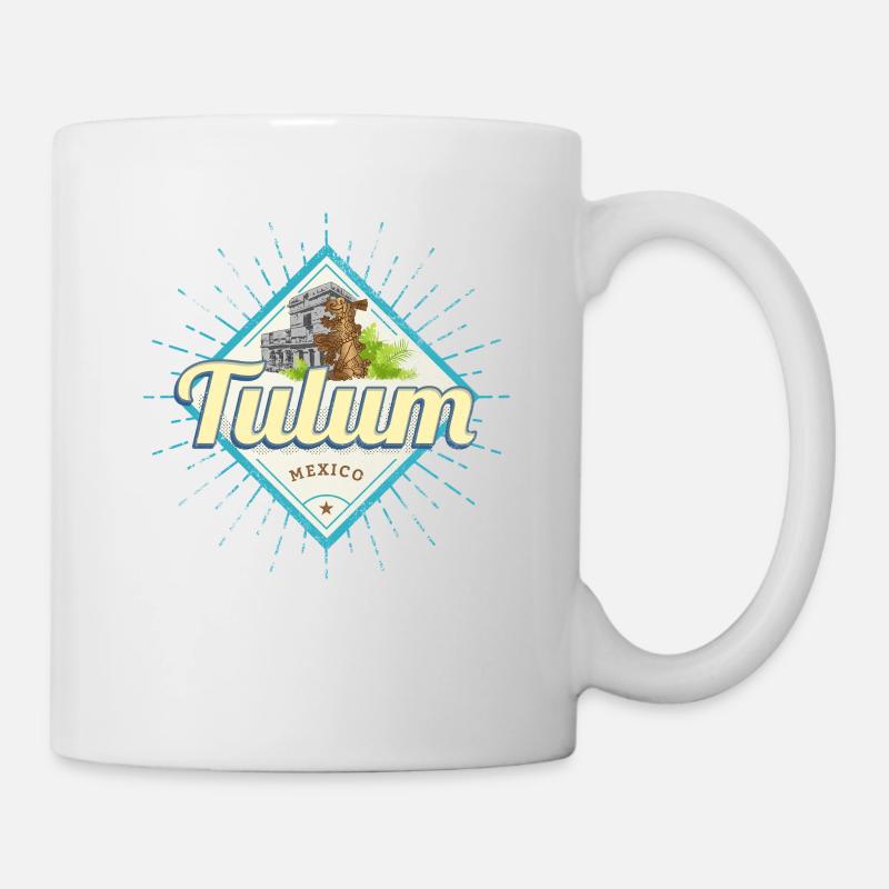 Tulum Mexiko Maya Castillo Yucatan Souvenir - Tasse - Weiß
