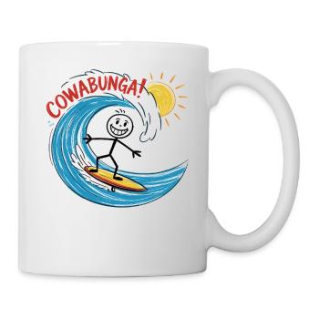 Cowabunga Chemise de surfeur - Mug blanc - blanc - Droite