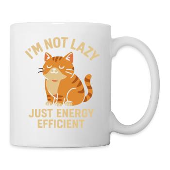 Je ne suis pas paresseux, juste un chat économe en énergie - Mug blanc - blanc - Droite