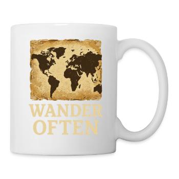 Wander Oft: Abenteuerlust Weltkarte - Tasse - Weiß - Rechts