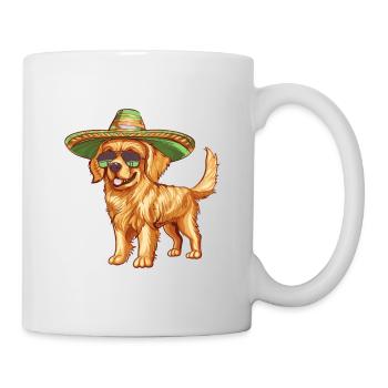 Golden Retriever Hund Sombrero - Tasse - Weiß - Rechts