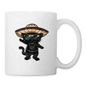 Panther Comic Lustig Sombrero - Tasse - Weiß - Rechts