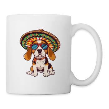 Beagle Hund Lustig Sombrero - Tasse - Weiß - Rechts
