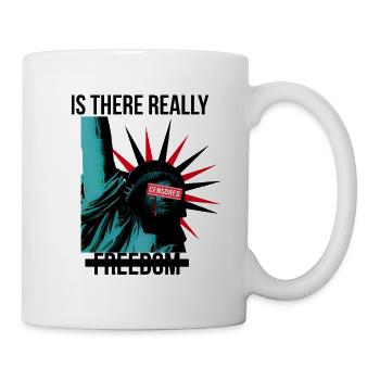 Statue rebelle avec des éléments de censure - Mug blanc - blanc - Droite