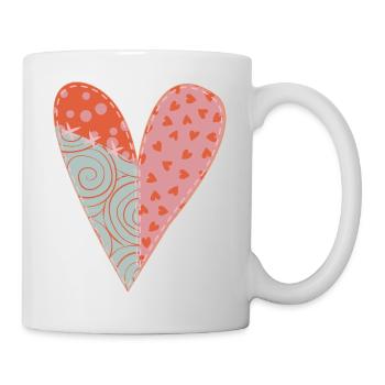 Coeur Patchwork No1 - Mug blanc - blanc - Droite