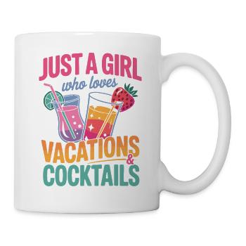 Juste une fille qui aime les vacances et les cocktails - Mug blanc - blanc - Droite